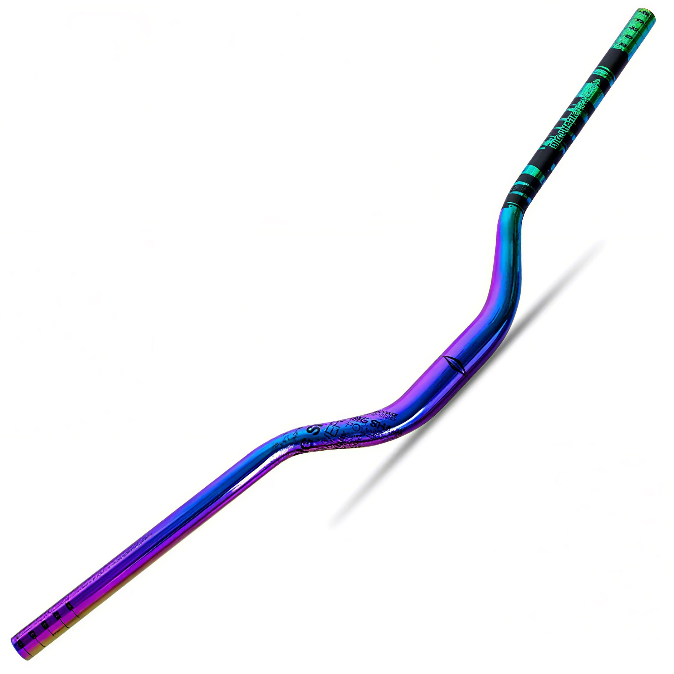 Guidon de VTT surélevé 50 mm en Alliage d'aluminium coloré Arc-en-Ciel AM XC DH Racing Rise 31,8 x 780 mm