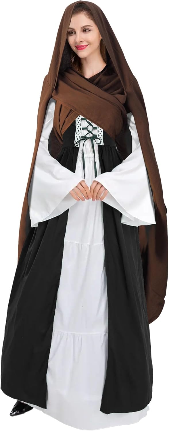 Medieval Hooded Shawl, Multifunctional Cowl Scarf, Costume Accessory for Viking Shaman Renaissance - Image 6