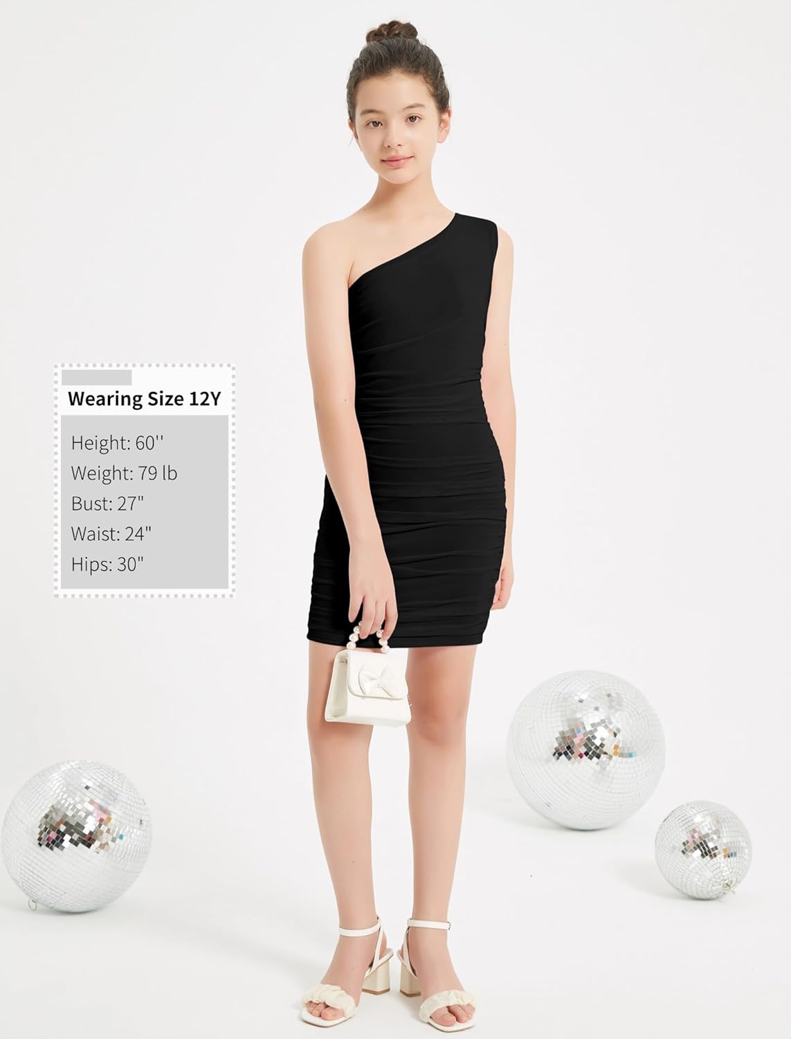 EXARUS Girls Formal Dress Teen Long Sleeve/Cami/One Shoulder Dance Tweens Party Tight Bodycon Cocktail Dresses - Image 5