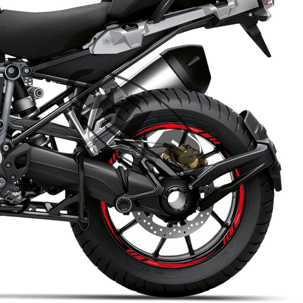 WENINETIES 16 Pcs Motorcycle Rim Stickers for CB500X CB 500X CB500 X, Wheel Rim Tape Reflective Waterproof Wheel Decals Stripes Motorbike Tyre Decoration Set,Red