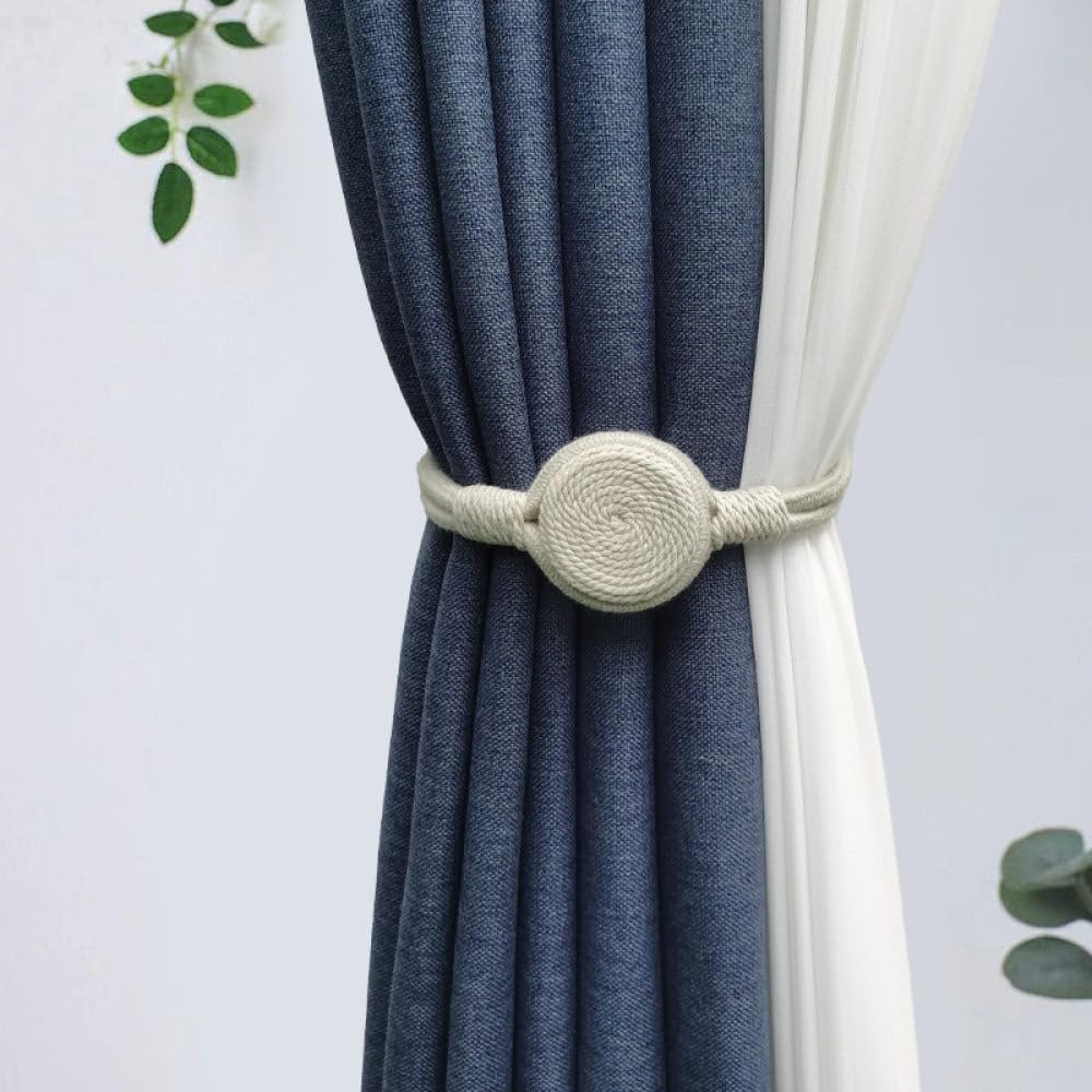 Alzapaños magnéticos para cortinas OUdini, paquete de 2 sujetacortinas de cuerda para hogar y patio