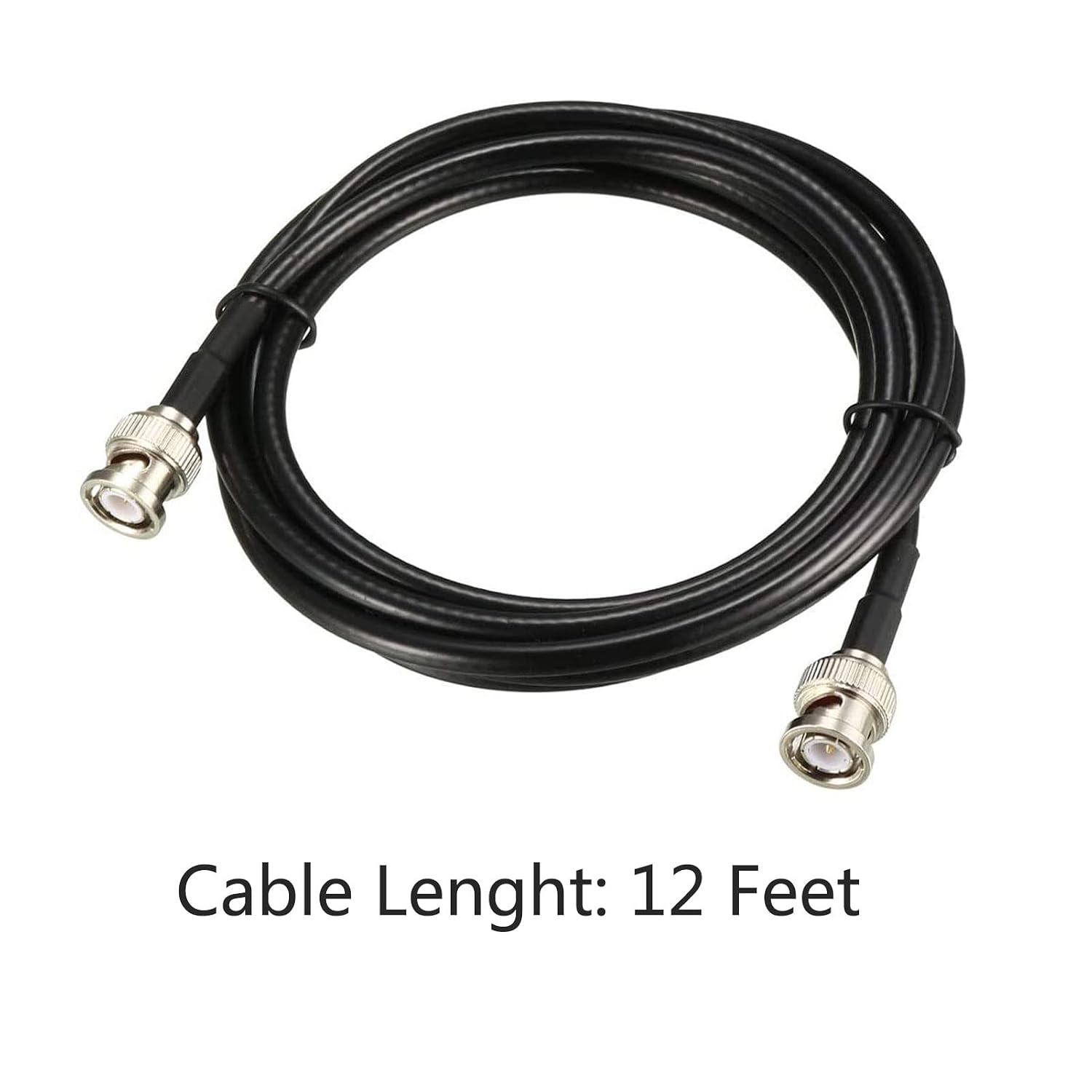 TA-VIGOR 2pcs RG58 Coaxial Cable 12Ft (3.66M), 50 Ohm BNC Male to BNC Male Low Loss Coax Cable for HAM & CB Radio, Antenna Analyzer, Security CCTV Camera