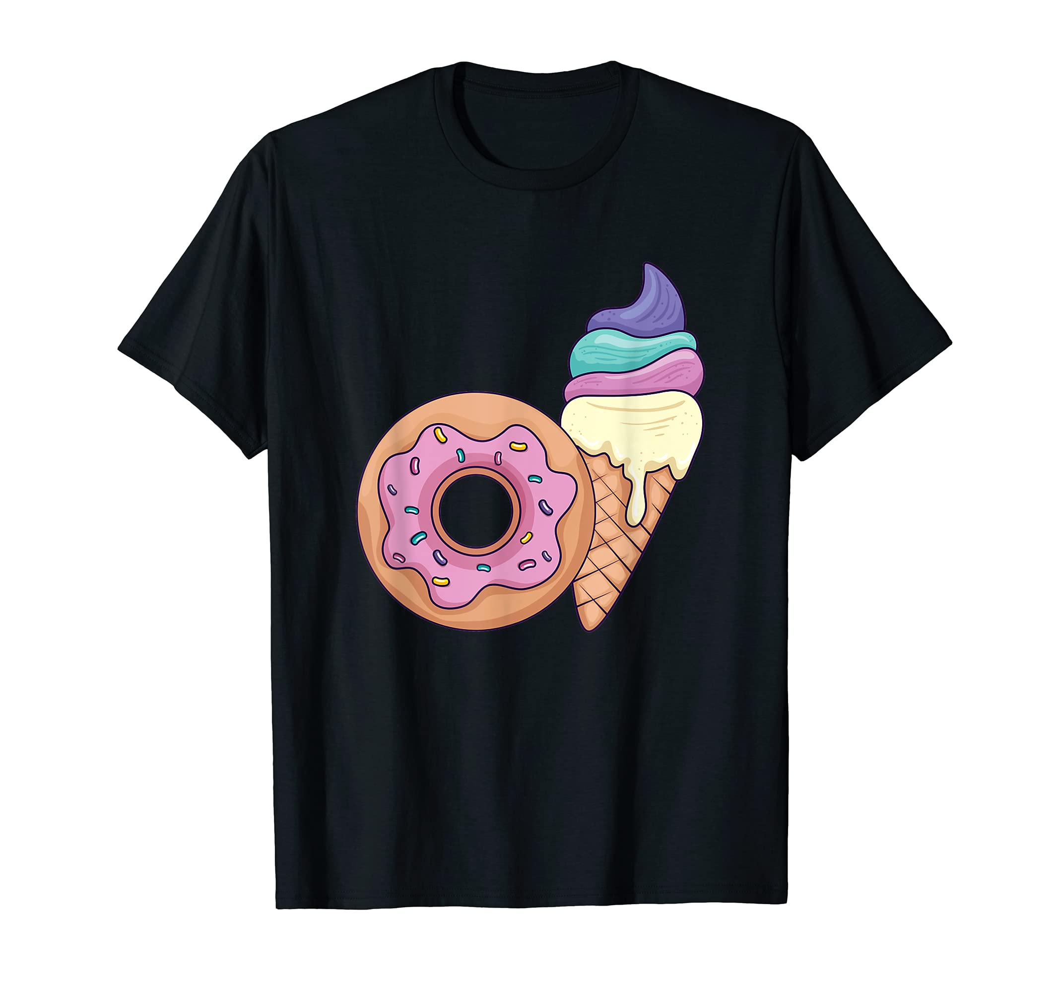 Food Glorious Food DesignsIce Cream and Donut - Sweet Treat Dessert Cold Frozen Fun T-Shirt