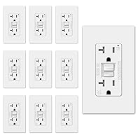 Vista 22 de ELEGRP Tomacorriente GFCI de 20 A, con autoprueba, diseño más delgado, resistente a manipulaciones TR, interruptores de falla a tierra con placa