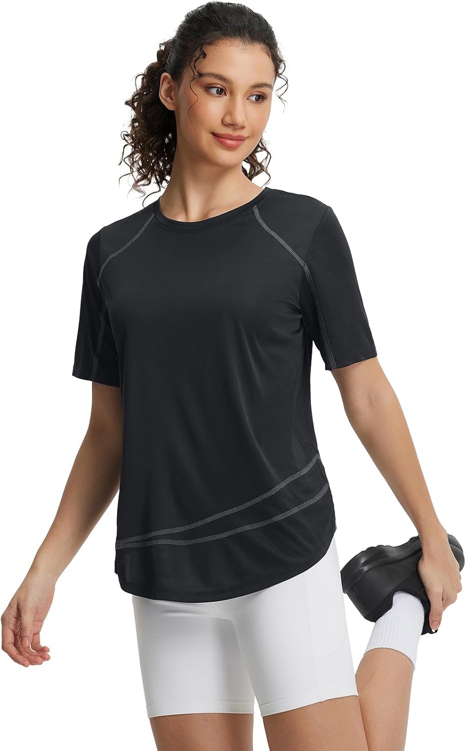 baleaf Women's Short Sleeve Sun Protection Shirts Moisture Wicking Quick Dry Workout Top for Hiking Running UPF 50+ - Image 2