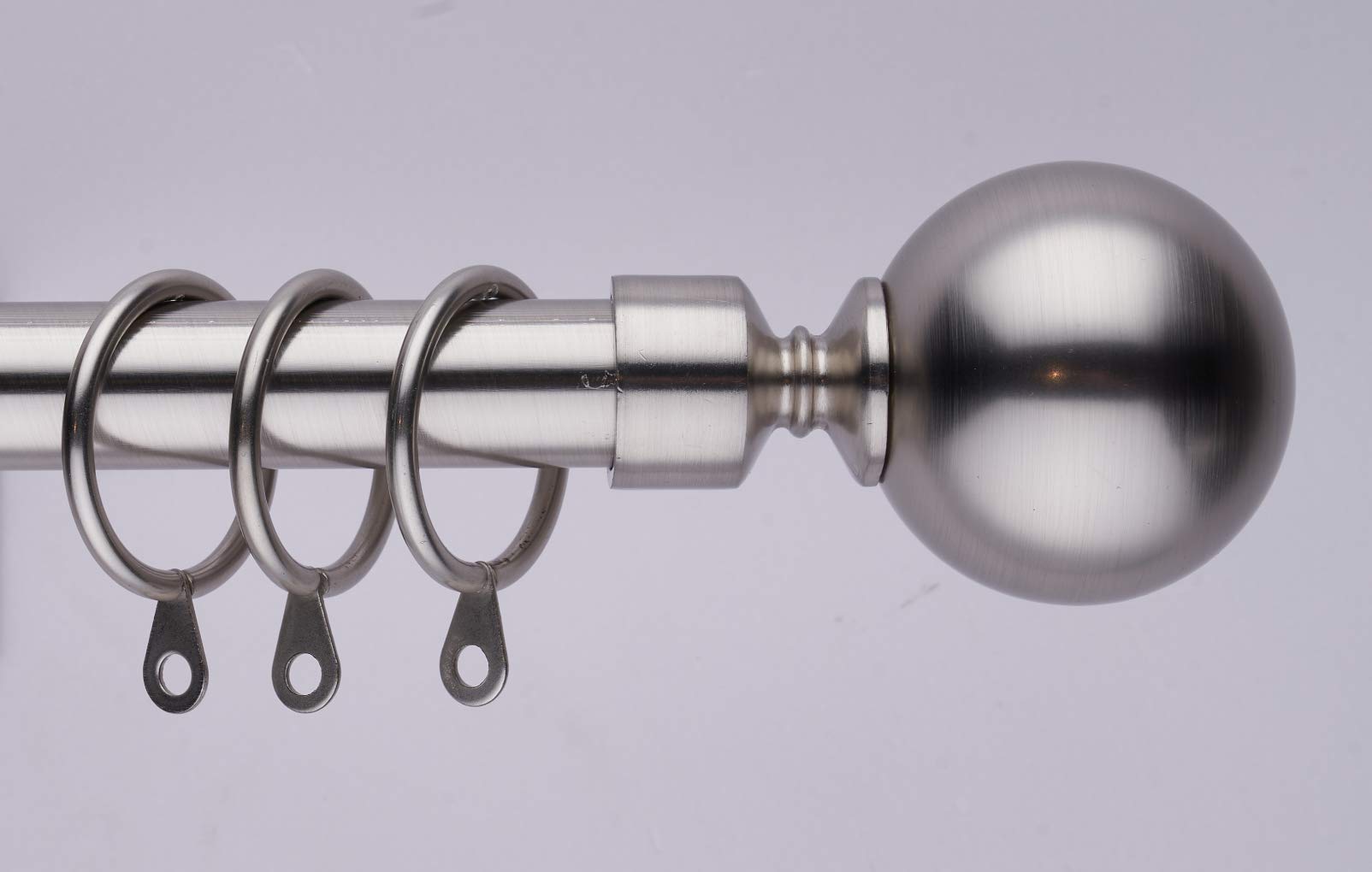 Curtain Poles Metal Plain ball finials Extendable Curtain Pole Set 120 cm to 210 cm Satin Nickel Curtain Rods 19 mm Diameter Adjustable Curtain tracks