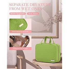 HOTOR Travel Toiletry Bag - Hanging Toiletry Bag for Women & Men, Makeup Bag/Big Comparment, Waterproof for Travel Accessories, Travel Essentials, Medium, Avocado Green