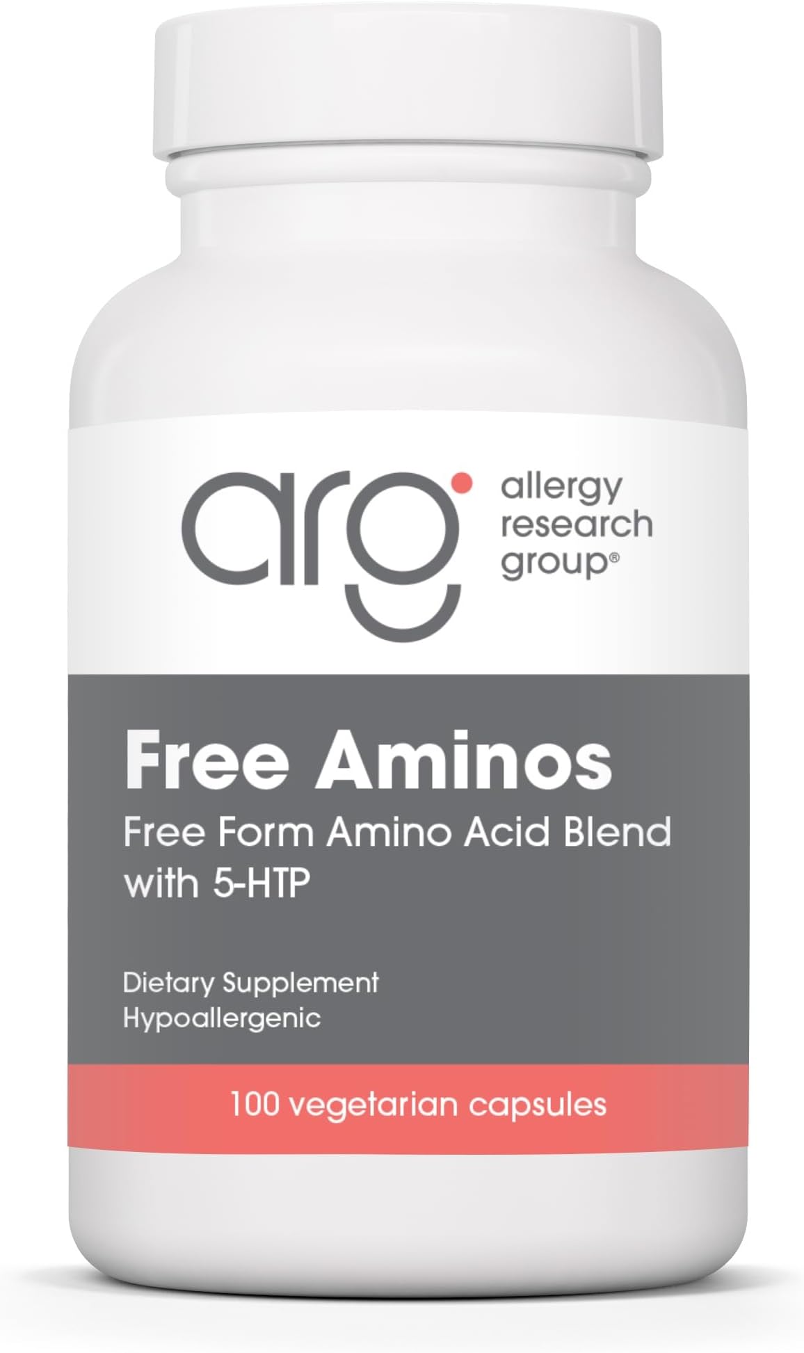 ARG Free Aminos - Free Form Amino Acid Complex with 5-HTP - Essential Amino Acids for Muscle & Neuro Support - Vegetarian Capsules - 50 Servings - 100 Count