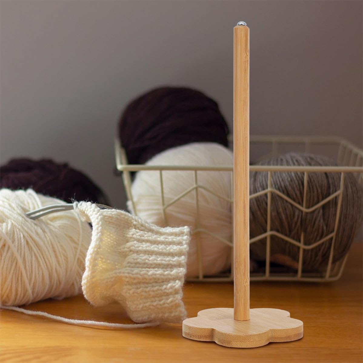 2pcs Yarn Spindle Top for Beginners, Hand Cranked Tool