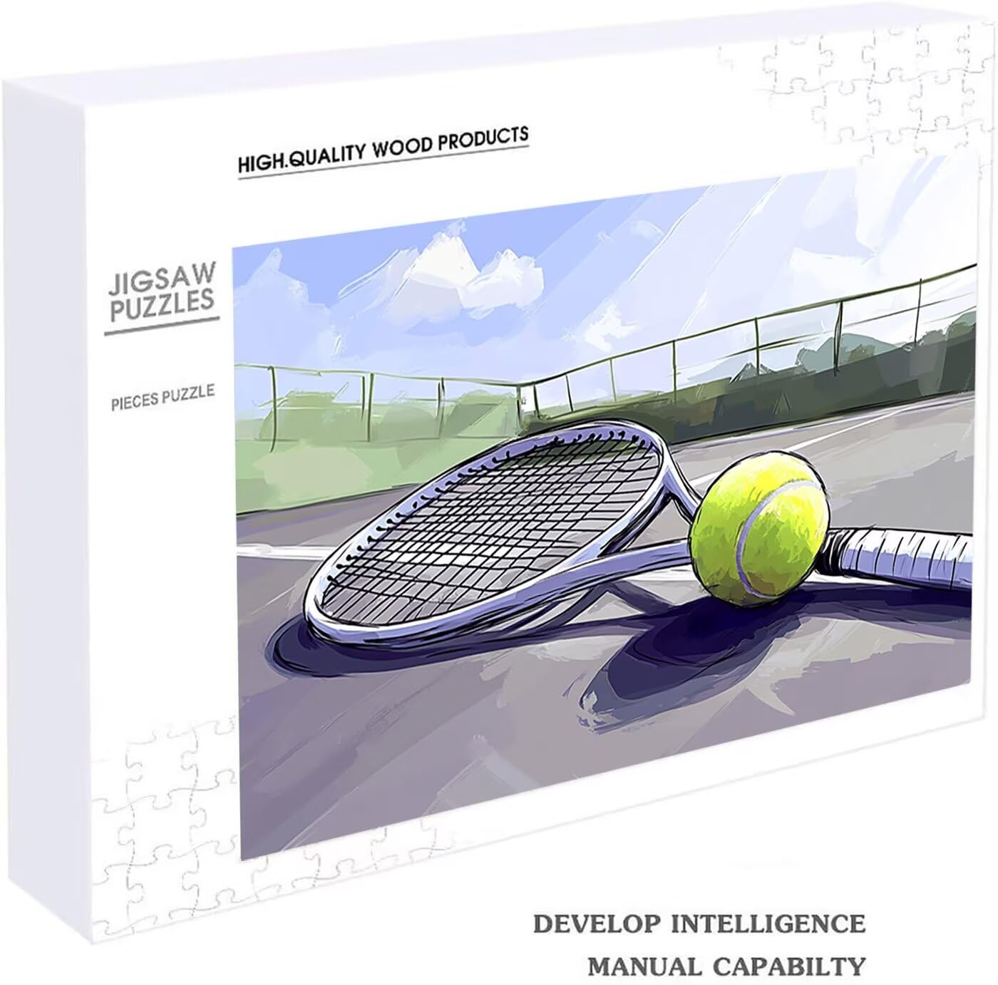 Puzzle 3000 Pezzi Tennis Puzzle 3000 Pezzi Legno per Adulti Campo Da Tennis, Splendidamente Confezionato in Una Scatola di Cartone, Borsa Rete Portabilità per Regalo Donna 120x80 cm RXPT-3626