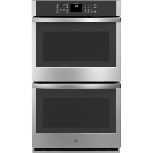GE JTD3000SNSS 30" Smart Built‑In Self‑Clean Double Wall Oven – 10 cu ft Total Capacity, Wi‑Fi Connected, Sabbath Mode, Stainless Steel