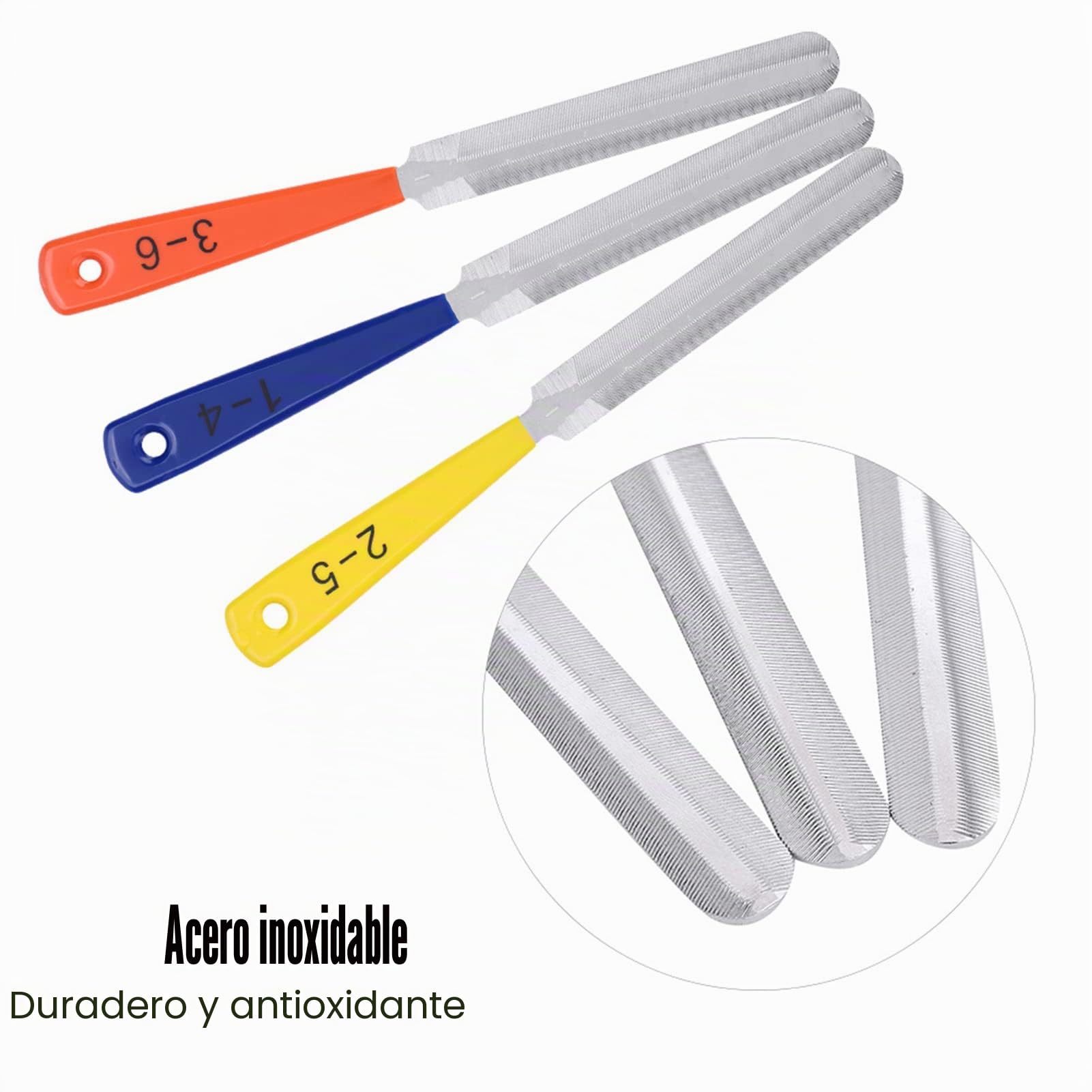Set de 3 Limas para Guitarra, Herramientas de Ranura Doble para Cejillas de Bajo, Mandolina, Banjo, Ukelele, Instrumentos Musicales