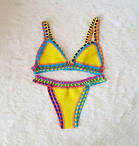 Maillot de bain tricoté main ZUBJN bikini split de plage taille M