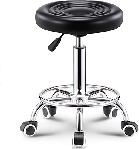 Miniatura 7 de Taburete de bar ajustable giratorio, chasis de acero grande, respaldo moderno para el hogar, taburete redondo de pierna alta, carga de 220.5 lbs,