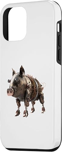 Miniatura 2 de iPhone 12 mini cerdo steampunk vintage divertido amante cerdo dueño granjero cerdo caso