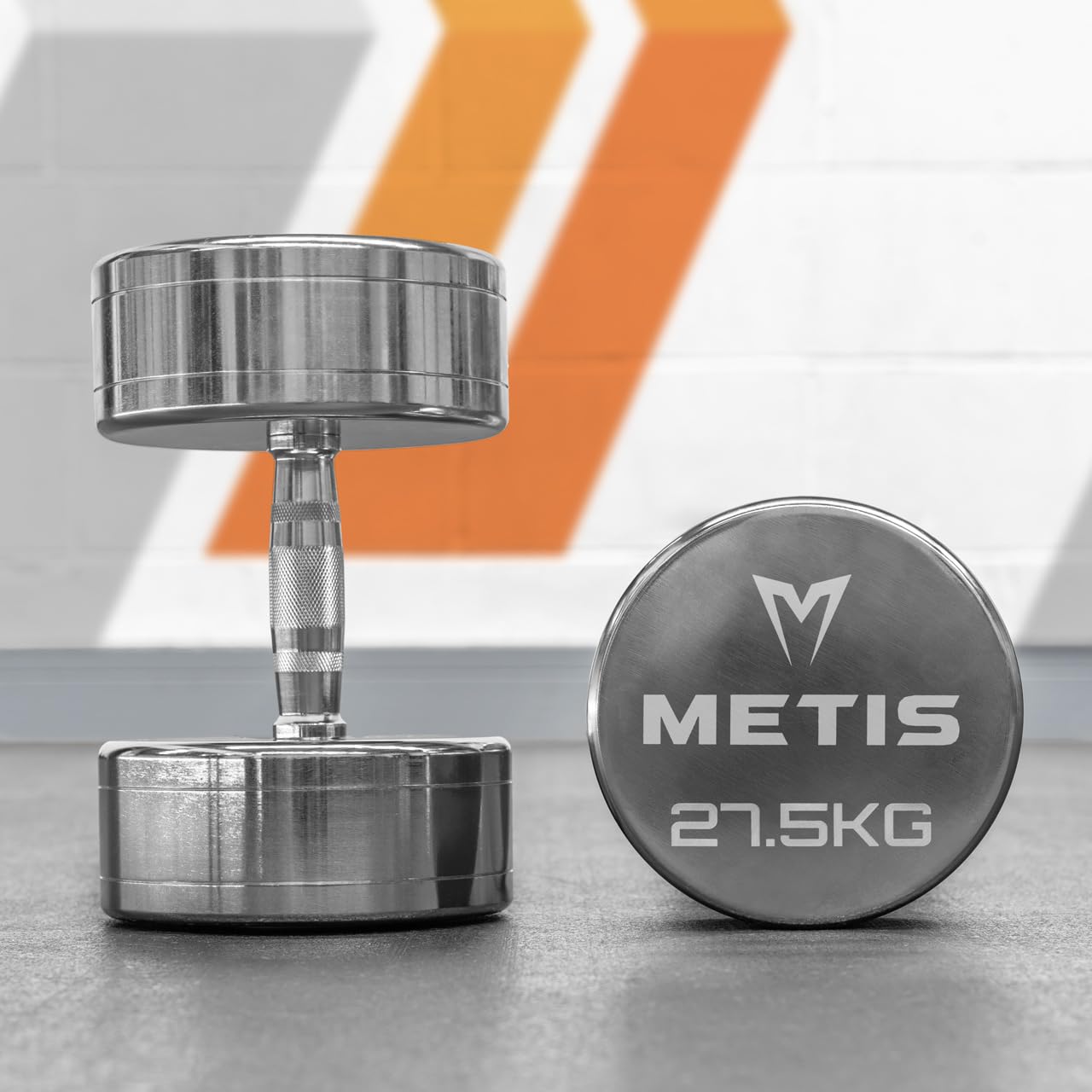 METIS Commercial Chrome Dumbbells | Durable Chromed Steel Design for Home & Commercial Use | 2.5kg to 30kg Weights (Commerical Chrome, 27.5kg)