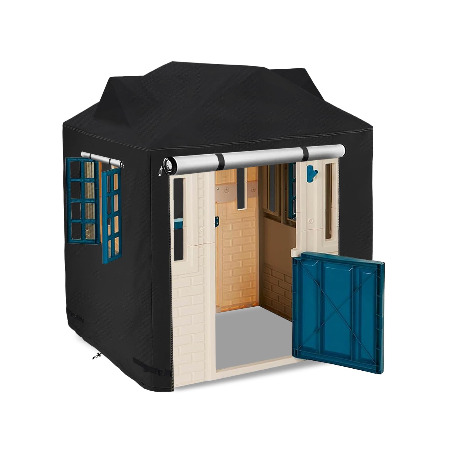 Hadisi Outdoor Kids Playhouse Cover,Waterproof Cover for Multiple Brands With The Same Size Kids' Playhouse (Black-43