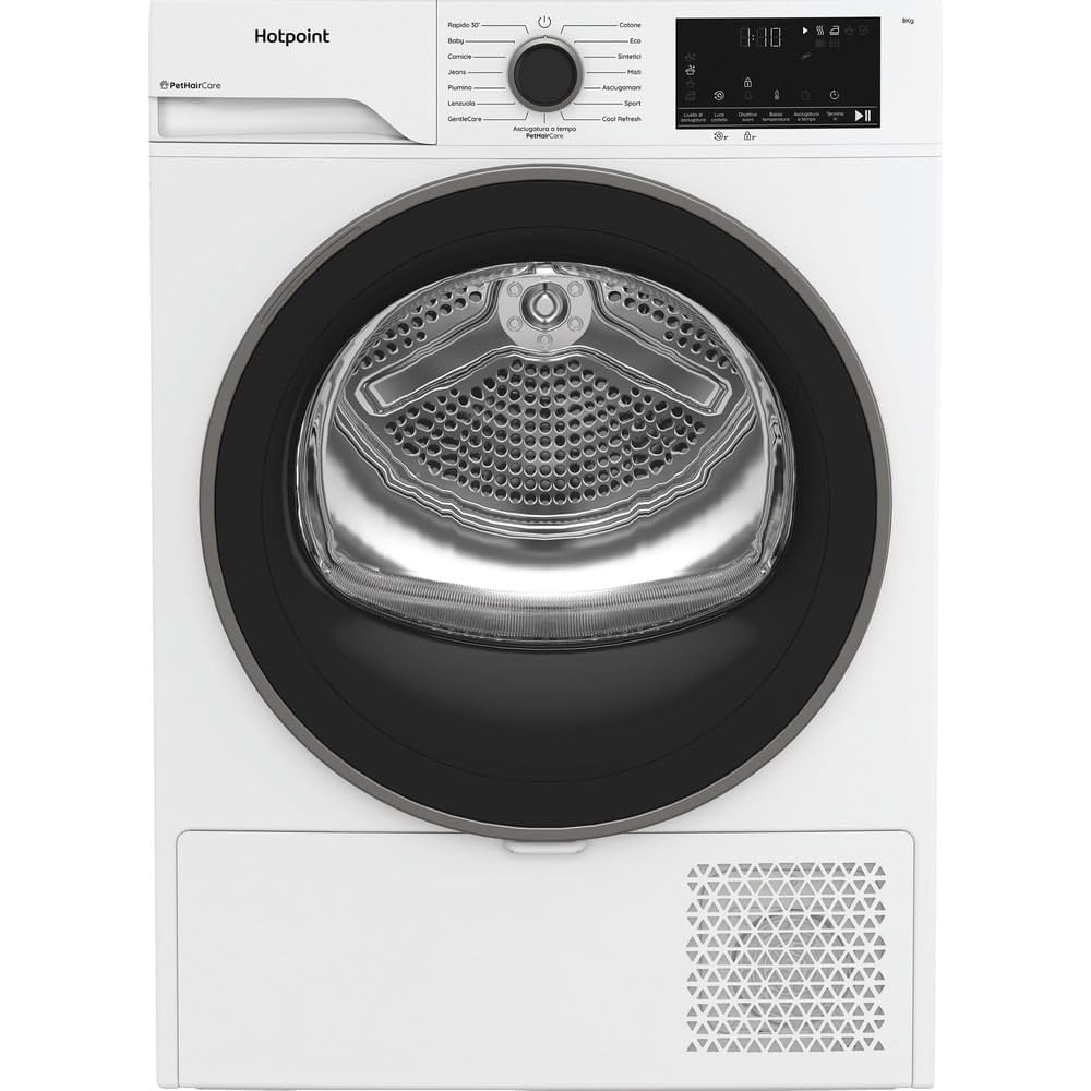 Hotpoint Ariston HPT 83D BS IT, pojemność 8 kg, klasa D, EasyIron, PetHair Removal, głębokość mobilna 54 cm