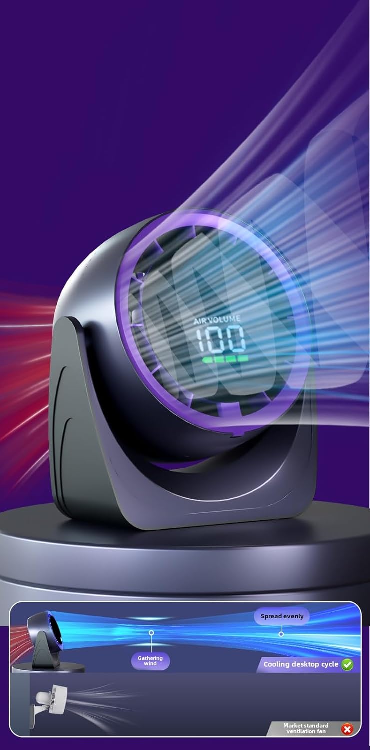 Table Fans With Remote,Quiet Digital Display Wall-Mounted Cordless Desk Fan,Rechargeable USB Fan,105°Tilt,Long Lasting Power,Portable Air Circulator Fan for Home Office Kitchen Travel Camping (Gray)