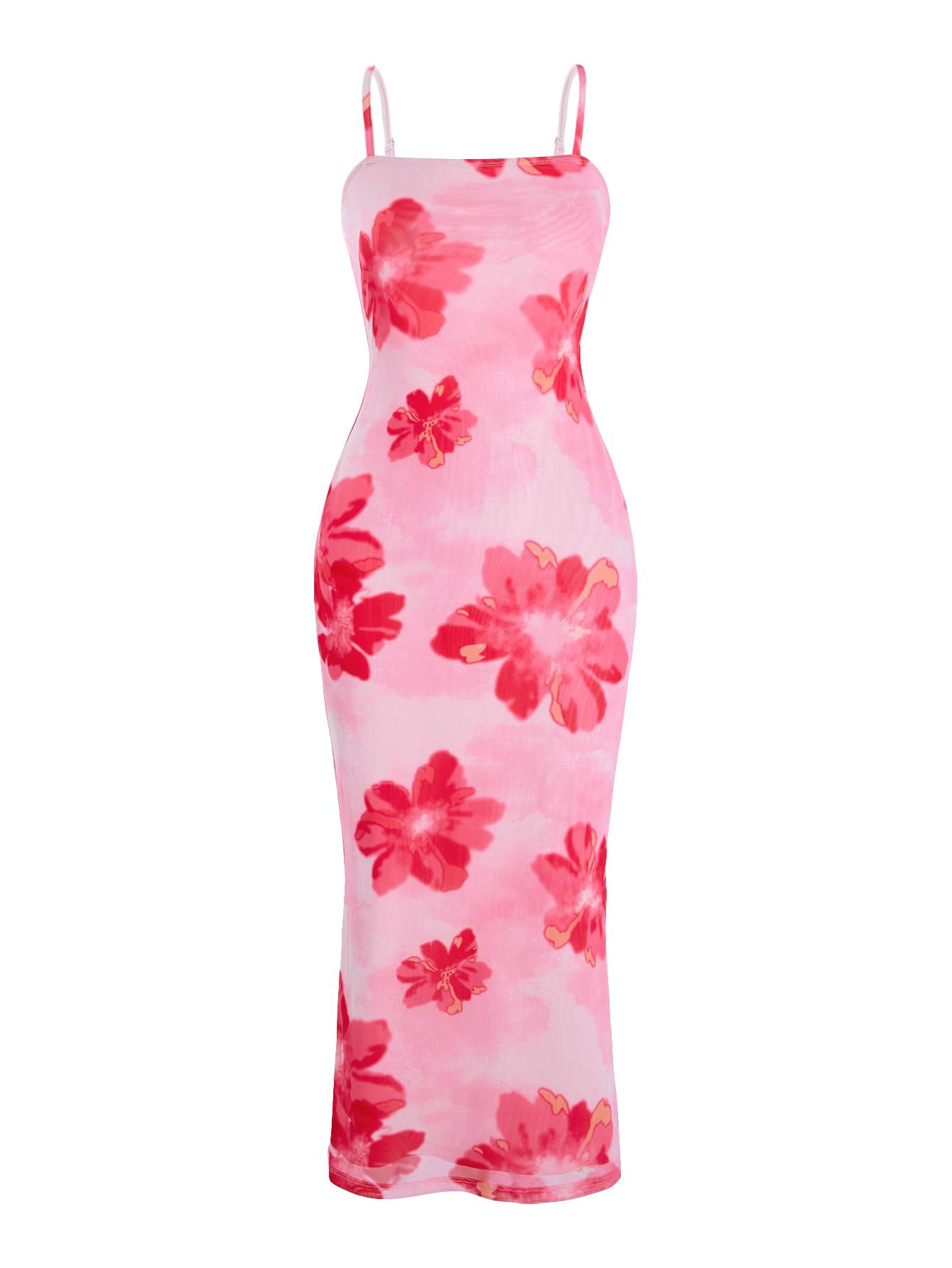 Women's Spring Dresses Hawaiian Tropical Floral Slimming Dress Sun Midi Sundresses Split…