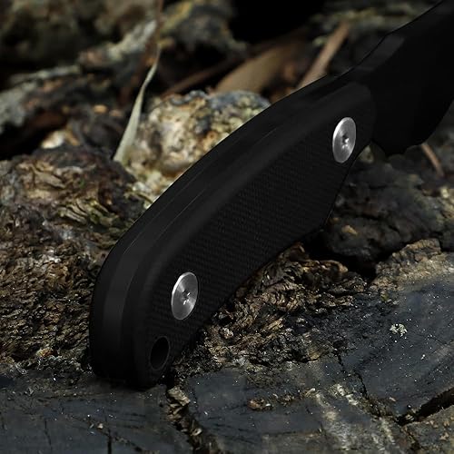 Miniatura 8 de Omesio Nessmuk - Cuchillo táctico pequeño de hoja fija de 5.82 pulgadas, cuchillo compacto de espiga completa EDC para cuello con funda y clip,