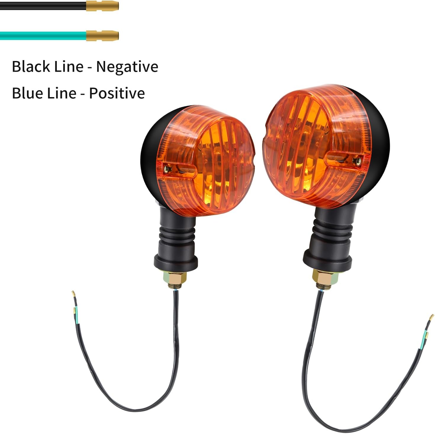 2pcs 12V Round Turn Signal Indicator Lights for Motorcycle,Yellow Turn Signal Blinker Light for MotorBike Fit for Most Motorcycle