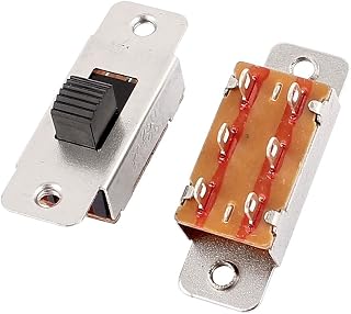 Aexit 2 Pcs Networking Products 3A 12V 6 Pins 2 Positions DPDT On/On Mini Switches Slide Switch