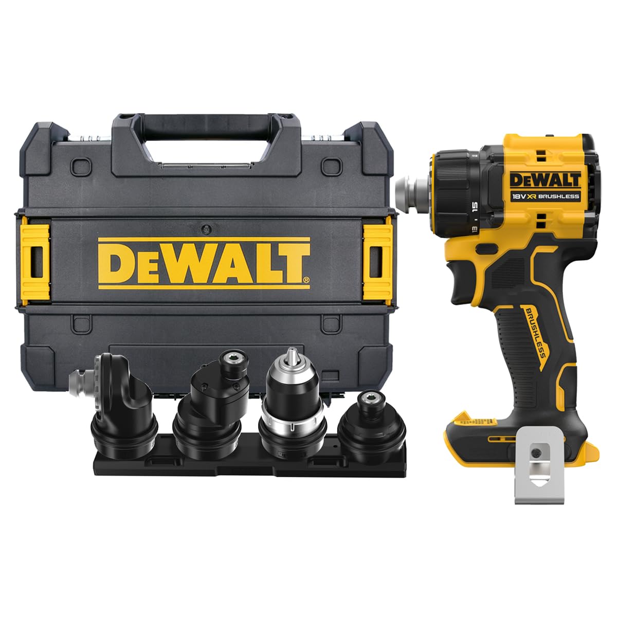 DEWALT DCD803NT 18V XR Cordless Brushless Multi-Head Drill Driver with Carry Case (Body Only)