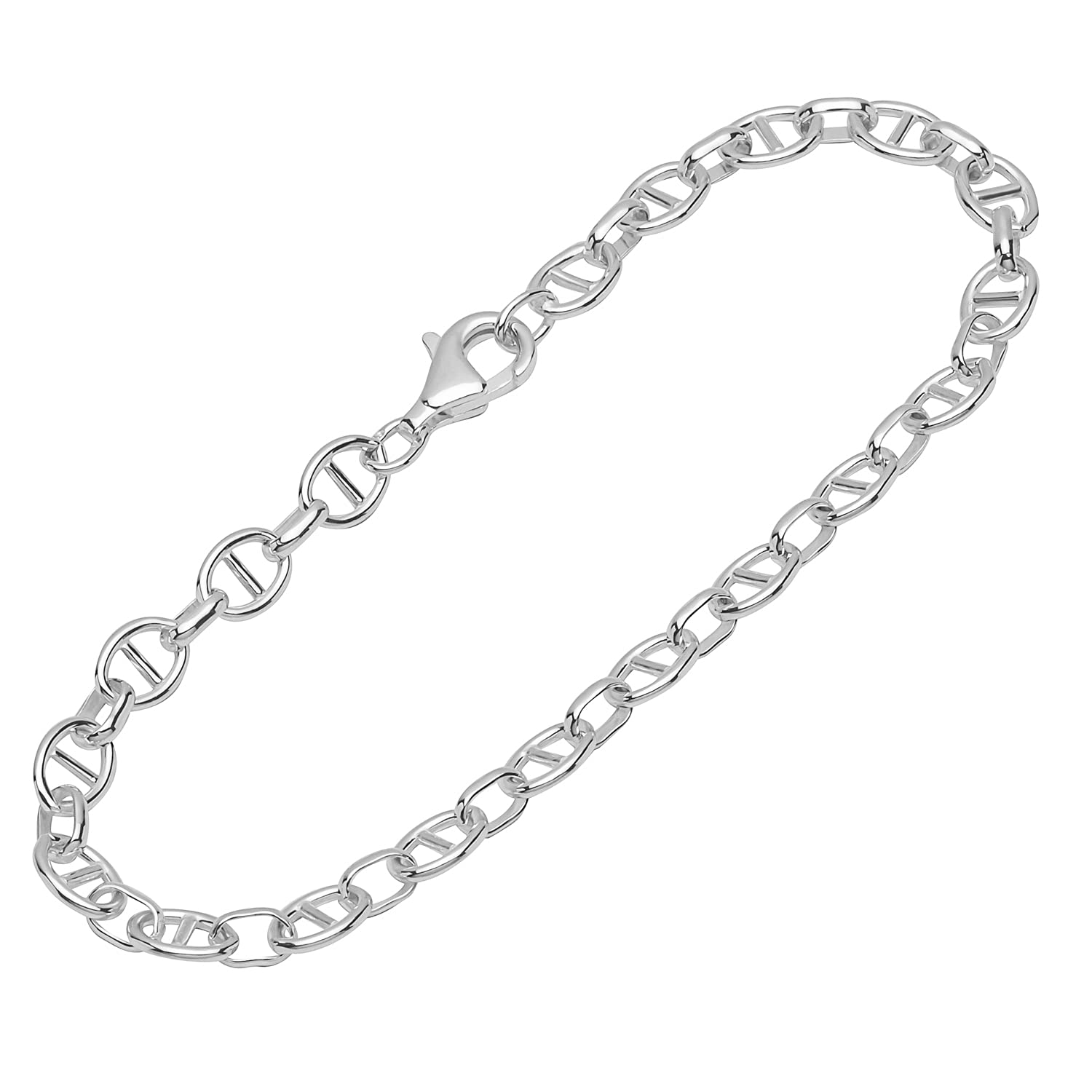 NKlaus pulsera de plata de ley 925 19cm barra de la cadena de anclaje unisex pulsera de la cadena exquisita 12362