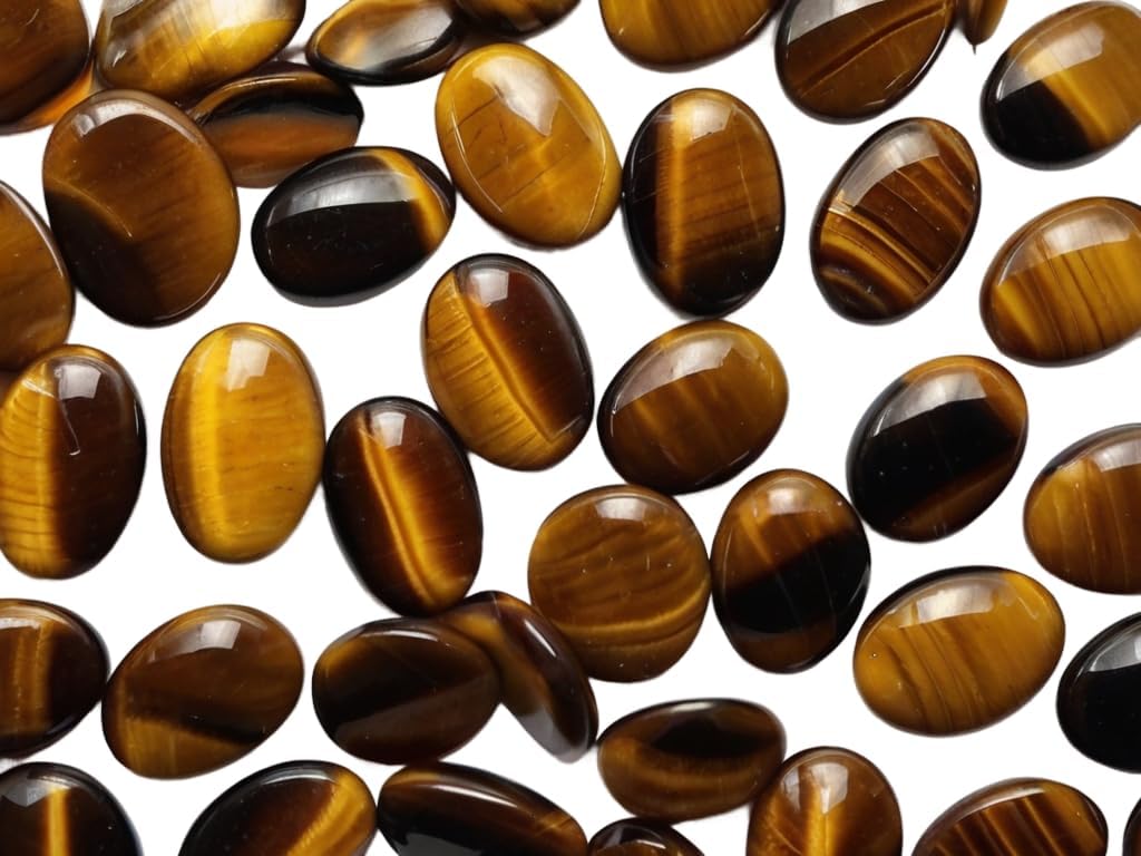 LA BLINGZ 14K Yellow Gold Tiger Eye Oval Cabochon Gemstone Ring