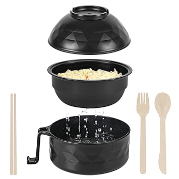 Microwave Ramen Cooker,Ramen Bowl With Chopsticks and Spoon,Rapid and Quick Ramen Cooker With Handles, Di