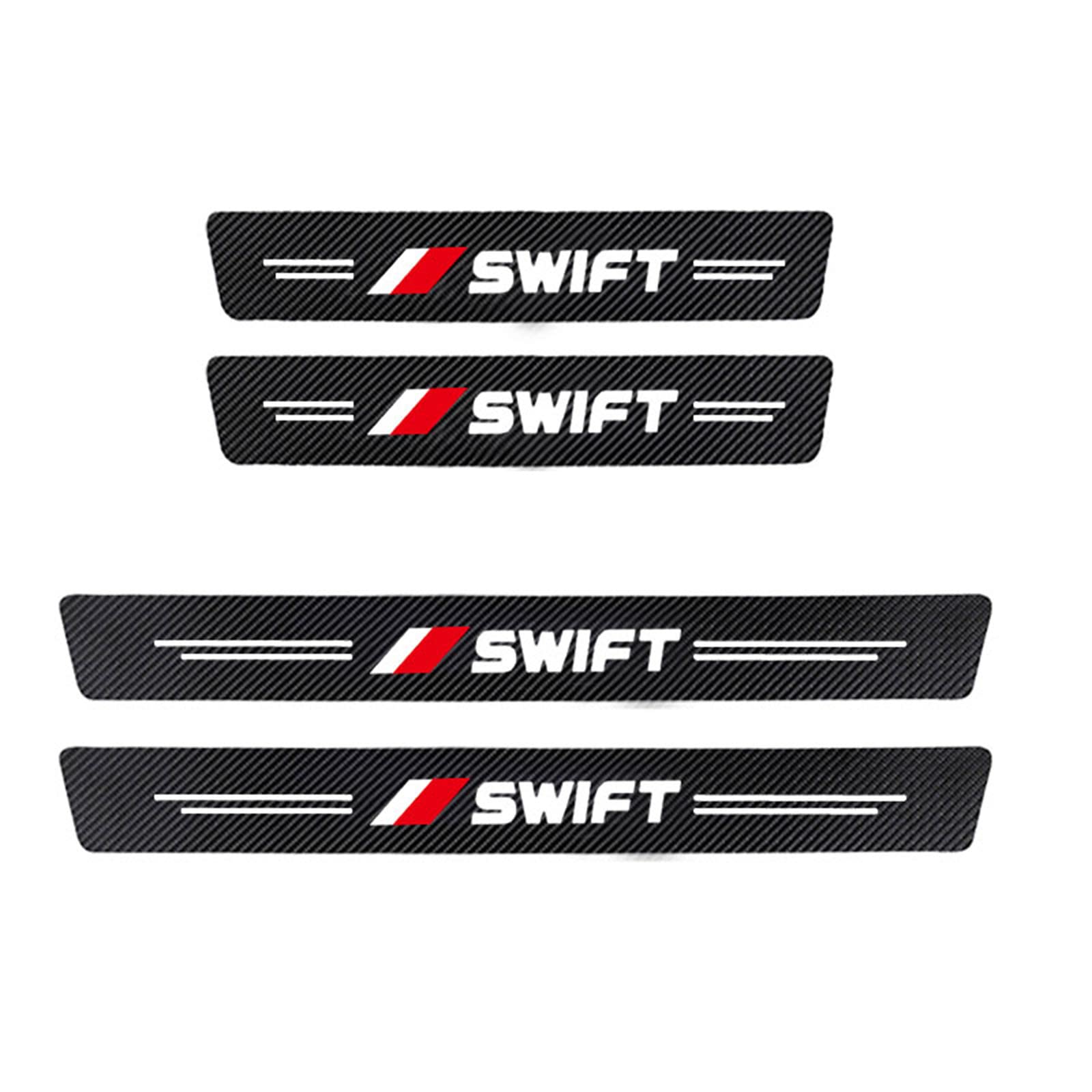4pcs Car Door Sill Protector for Suz-uki Grand-Vitara Swift Alto S-Cross Baleno Samurai Jimny SX4 Ignis Car Threshold Scuff Plate Carbon Fiber Stickers Styling Accessories, Swift