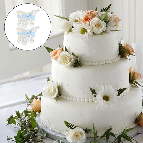 Miniatura 7 de VICASKY Cochecito de mimbre Decoración de ratán Cochecito de bebé Cochecito de muñeca de bebé Cesta de flores tejida Baby Shower Centro de mesa