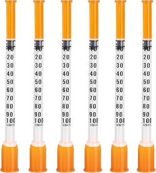 20 Pack 1ml/cc Syringes 29G 1/2" 12.7mm, U-100 Scientific Lab Syringes, Disposable Syringe Individually Wrapped