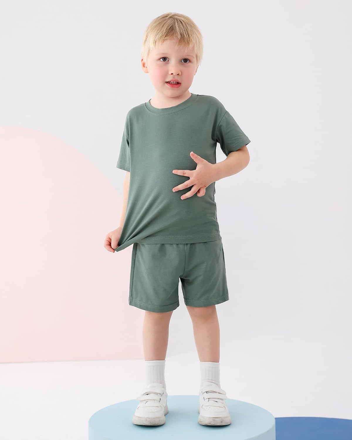 Toddler Boy Summer Outfits 3T 4T 5T Boys Clothes Kids Solid Shorts Set Cotton 2 Piece Clothing Sets - Image 2