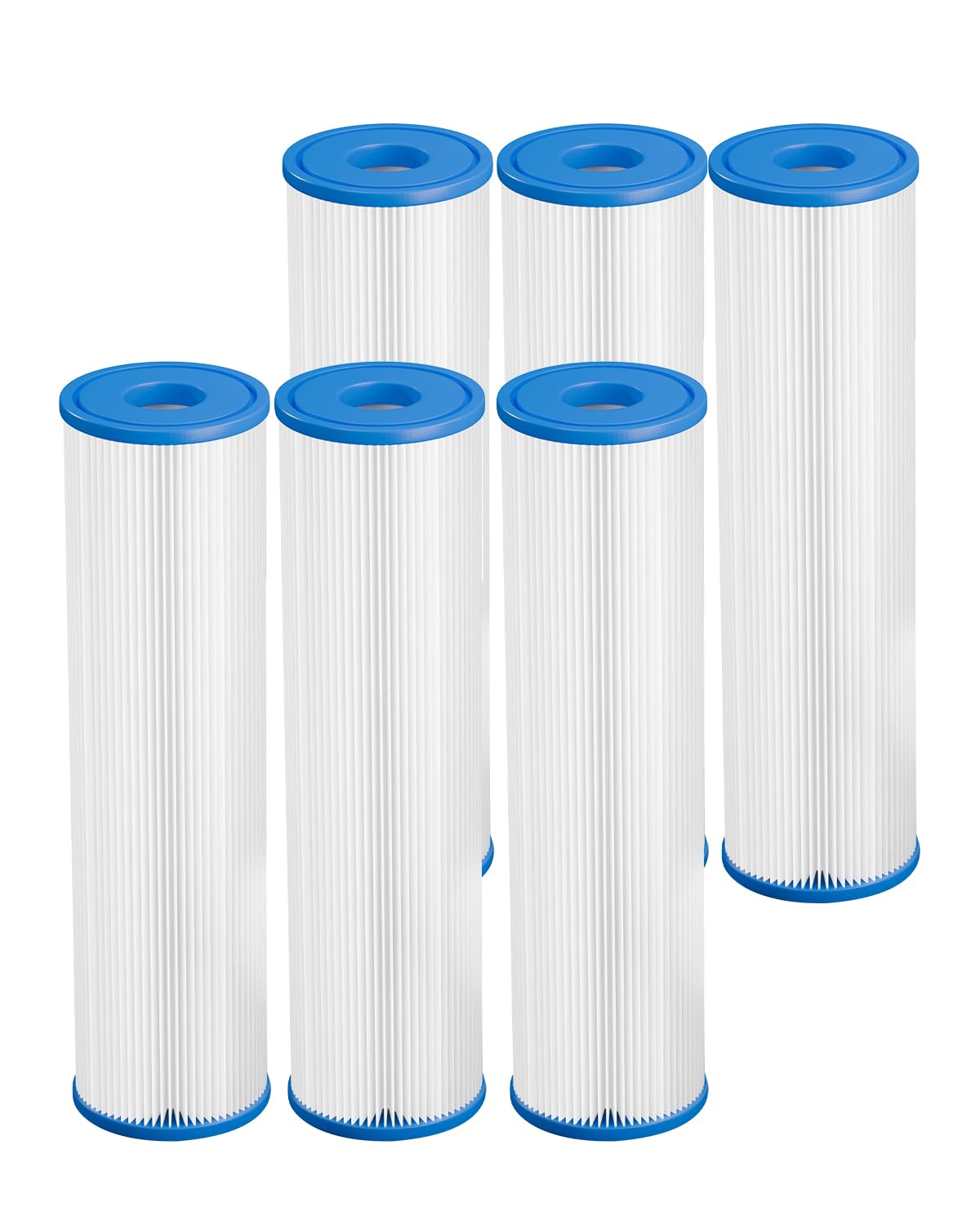 Filtre de Remplacement de Bain de Glace 25,4cm x 6,35cm 6 Pack | Filtre de refroidisseur à plongée froide 20 microns remplacement du filtre de sédiment plissé pour bain à remous de glace