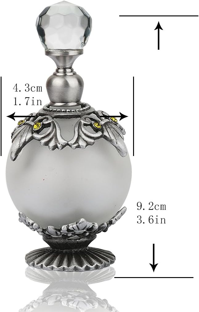 YUFENG Vintage Empty Refillable Perfume Bottles Realistic Jewelled Crystal Stopper Red Glass Ornament : Home & Kitchen