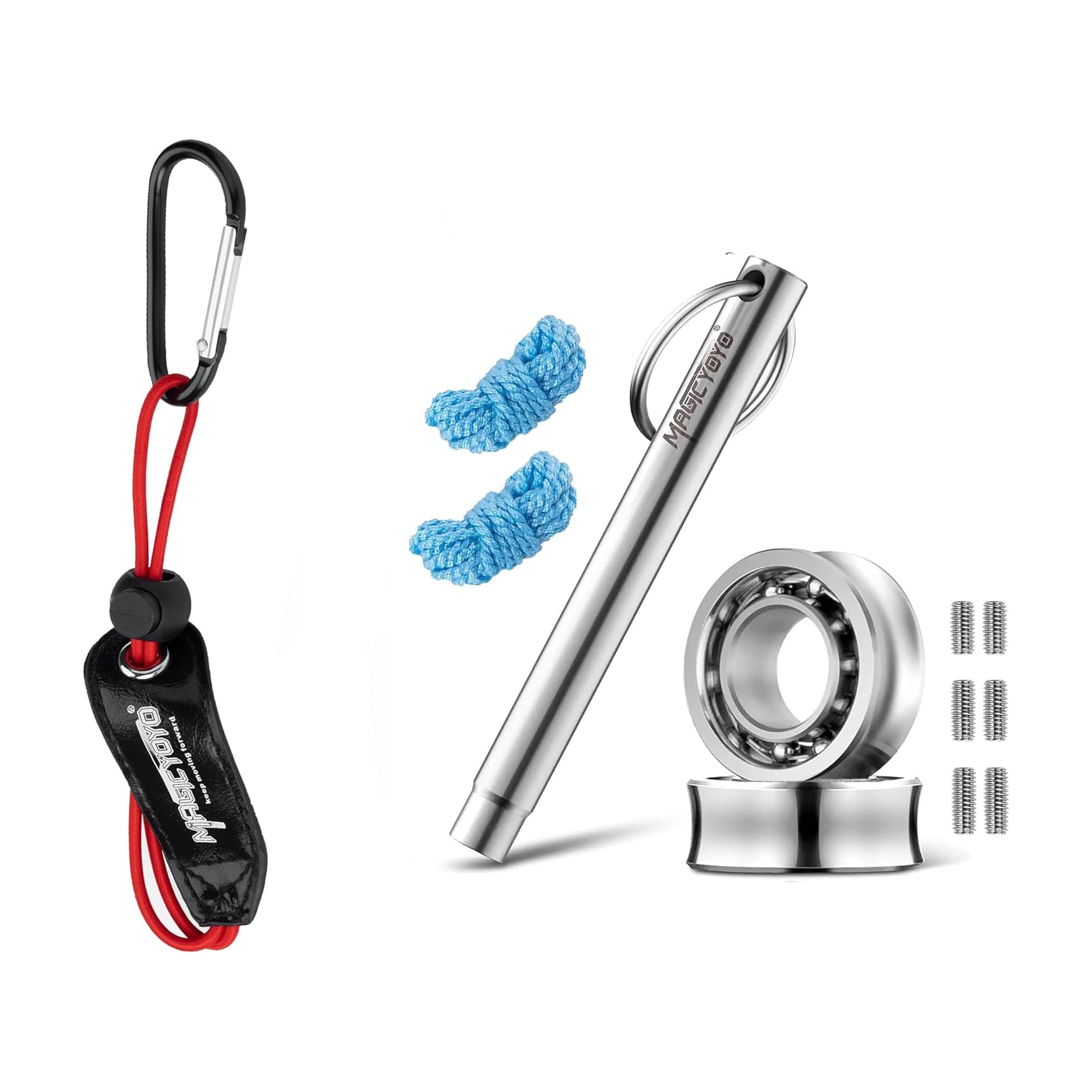 Unresponsive Bearings Kit - Rustless Stainless 10 Ball Yoyo Bearings + 6 Axles (8mm/10mm/12mm) + Bearing Remover Tool +2 Yoyo Strings +Yoyo Holster