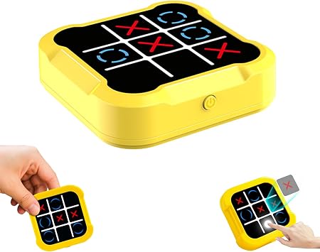 Tic Tac Toe Game Board - Erasable Toy - Three in a Row Game - Circle and Cross - Educational Game Console - Compact - 3 Mode Switch Basic Model