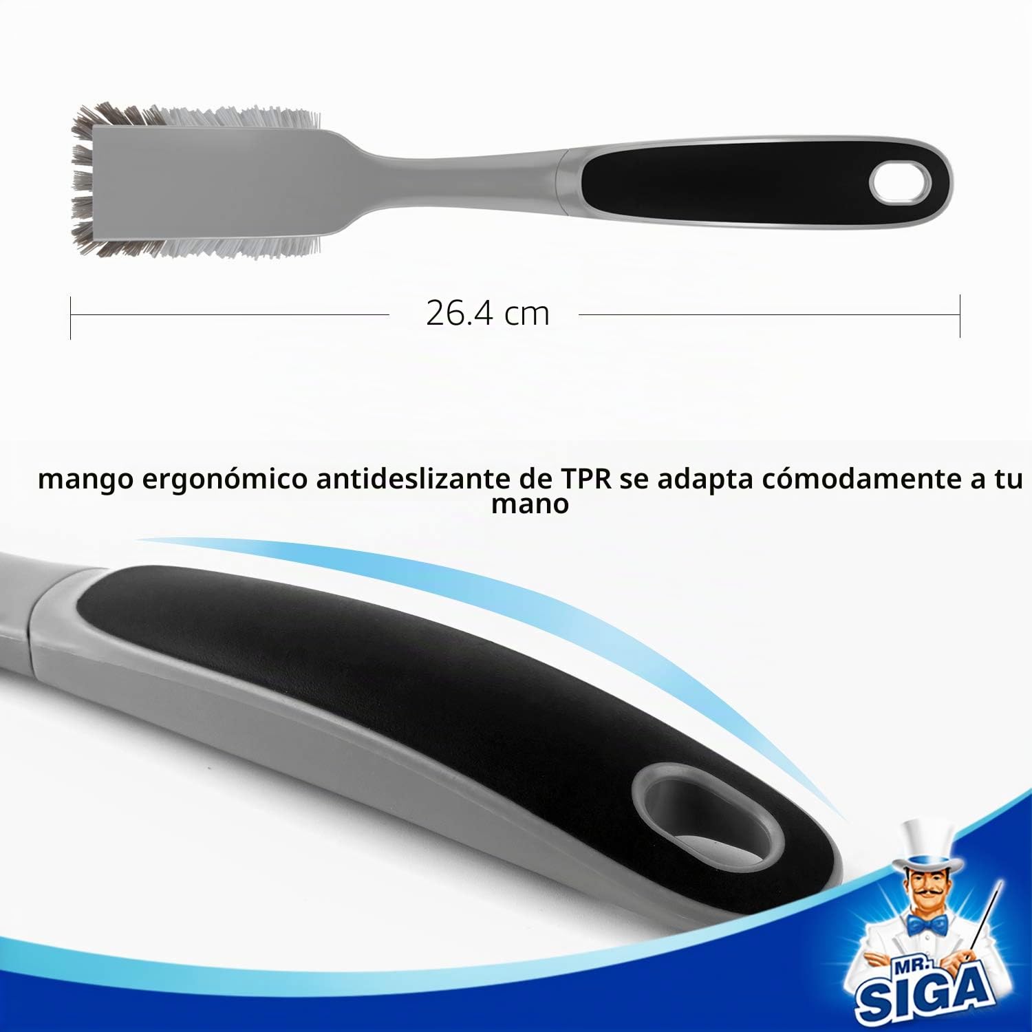Cepillo para Platos con Mango Antideslizante y Raspador, Paquete de 2