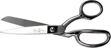 Ultima 8 Inch Dress Maker Scissors Drop Forged Carbon Steel Dressmakers Sheers, Chrome Plated with Bent Handles, Made in Italy