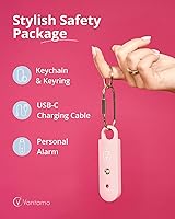 Vista 5 de Vantamo Personal Alarm for Self Defense with Low Battery Notice, Strobe Light & Extra Loud 130 dB Double Speakers Safety Keychain Set for Women