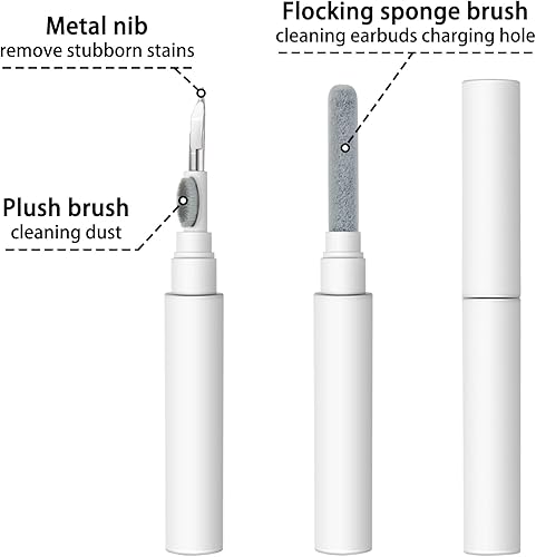 Miniatura 4 de Kit de limpiador de Airpod, kit de limpieza multifunción para Airpods, cámara Bluetooth, auriculares, computadora (blanco)