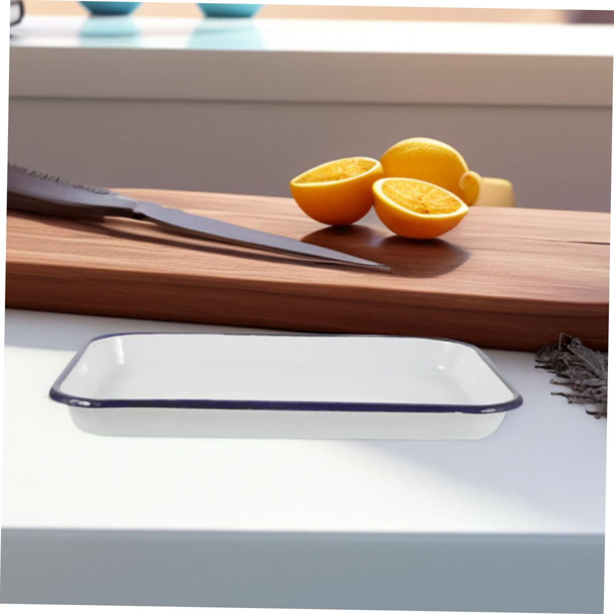 Bandejas Rectangulares Esmaltadas 20x30 Cm y 24x34 Cm Sartenes Para Horno Antiadherentes Duraderas Aptas Lavavajillas Para Hornear Asar Cocina Hogar 2 Piezas