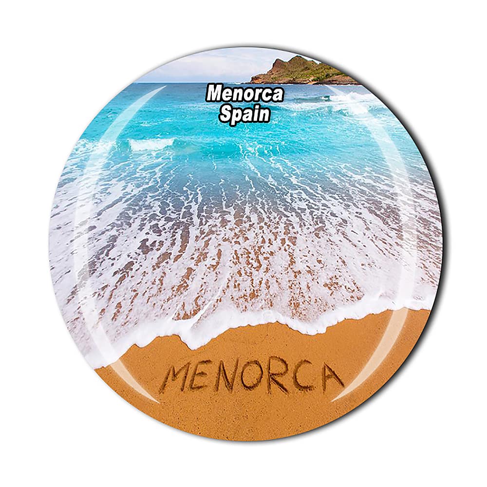 Spain 3D Menorca Refrigerator Fridge Magnet Crystal Glass Magnet Tourist Travel Souvenir Collection Gift Magnetic Sticker Home Kitchen Decoration