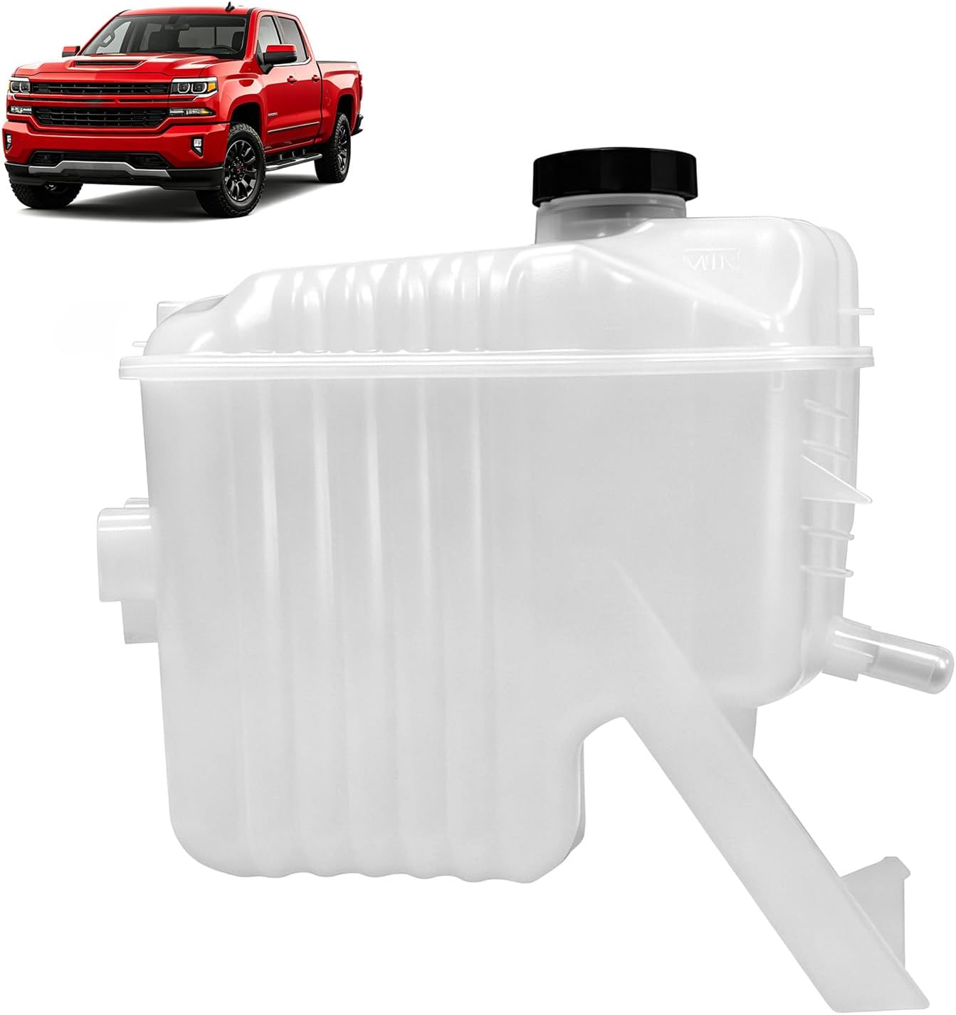 Front Engine Coolant Reservoir Tank With Sensor & Cap 603-008 Compatible With 2011-2016 Chevrolet Silverado 2500 3500 2011-2016 Gmc Sierra 2500 3500 Replaces 603008 23106015 25869265