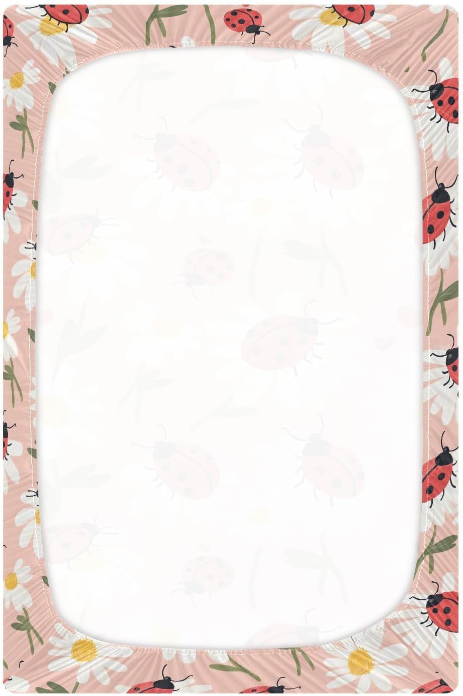 Ladybugs and Daisies Fitted Crib Sheets Soft Crib Sheet Fits Standard Crib & Toddler Bed Mattress - 28 x 52 inches