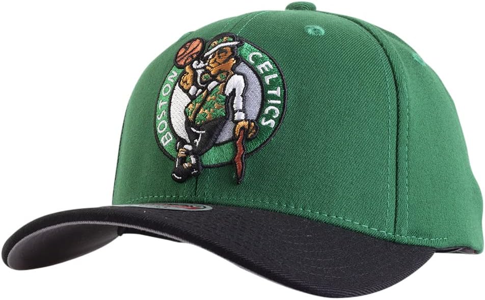 Mitchell & Ness Boston Celtics Curved Brim Snapback Hat Adjustable Cap