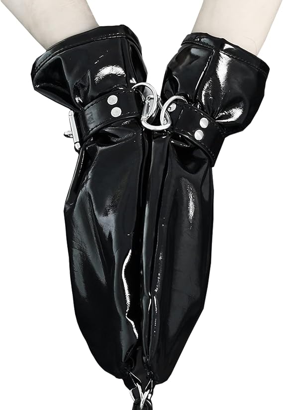 2 Paar Silberne Fingerlose Lackleder Handschuhe 48cm – Perfekt Für Alien Kostüm, Halloween & Party