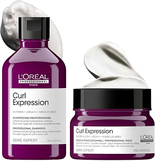 L'Oreal Professionnel Curl Expression Shampoo & Hair Mask | Curly Hair Combo | Intensely moisturizes the dehydrated curls for silky-smooth Hair |...